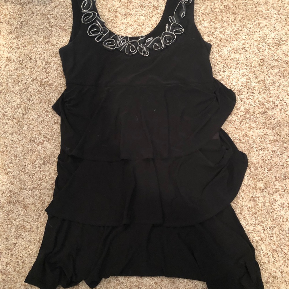 Black zipper detailed dress